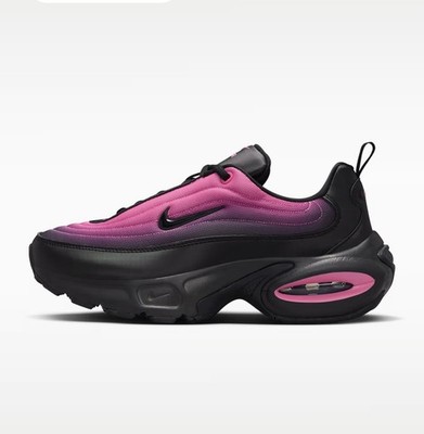 Nike Air Max Waffle Racer Low Top Sneaker Black/Pink Colorblock Lace Up