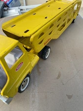 Vintage Tonka Yellow Car Carrier Pressed Steel Truck – 1970s