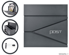 Verda Briefkasten mit Zeitungsfach Postkasten Designer Wandbriefkasten Edelstahl