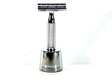 Rockwell Razors 2C Double Edge Safety Shaving Razor with Stand White Chrome