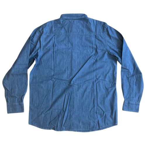 NEU Charles River Langarm Chambray Hemd Herren Gr. Large blau Knopfleiste vorne - Bild 2 von 8