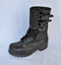 Vtg 1950s Czech Army Mens Military Leather Combat Boots Work Double Strap Sz 9