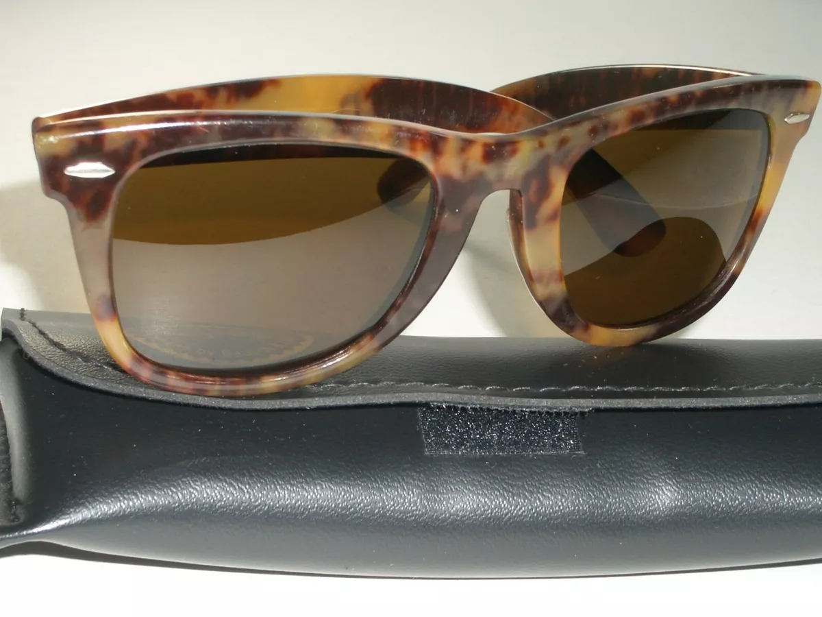 VINTAGE B&L RAY-BAN USA B15 COLOR CONTRAST TECH TORT WAYFARER 5022  SUNGLASSES