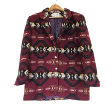 Vtg Rafaella Womens Size 12 Wool Blend Southwestern Aztec Jacket Blazer Boho