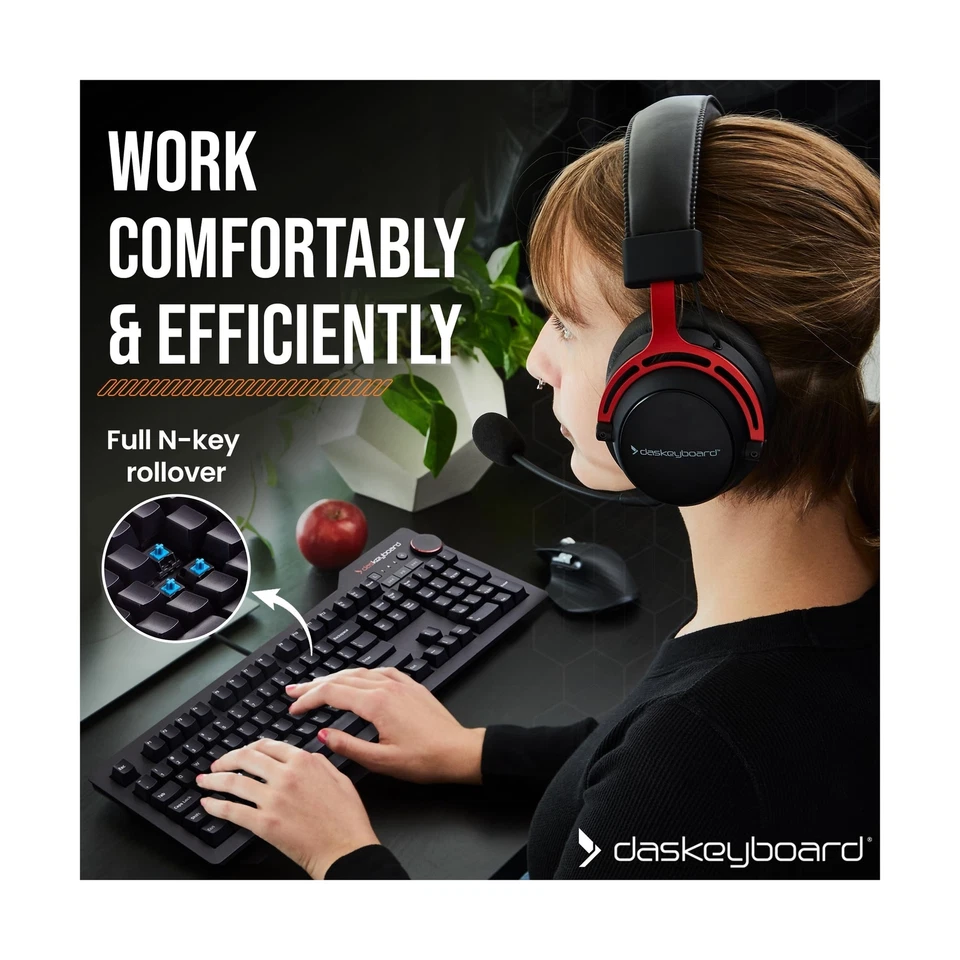 Das Keyboard 4 Professional Wired Mechanical Keyboard, Cherry MX Blue Mechani... - Image 3 of 4