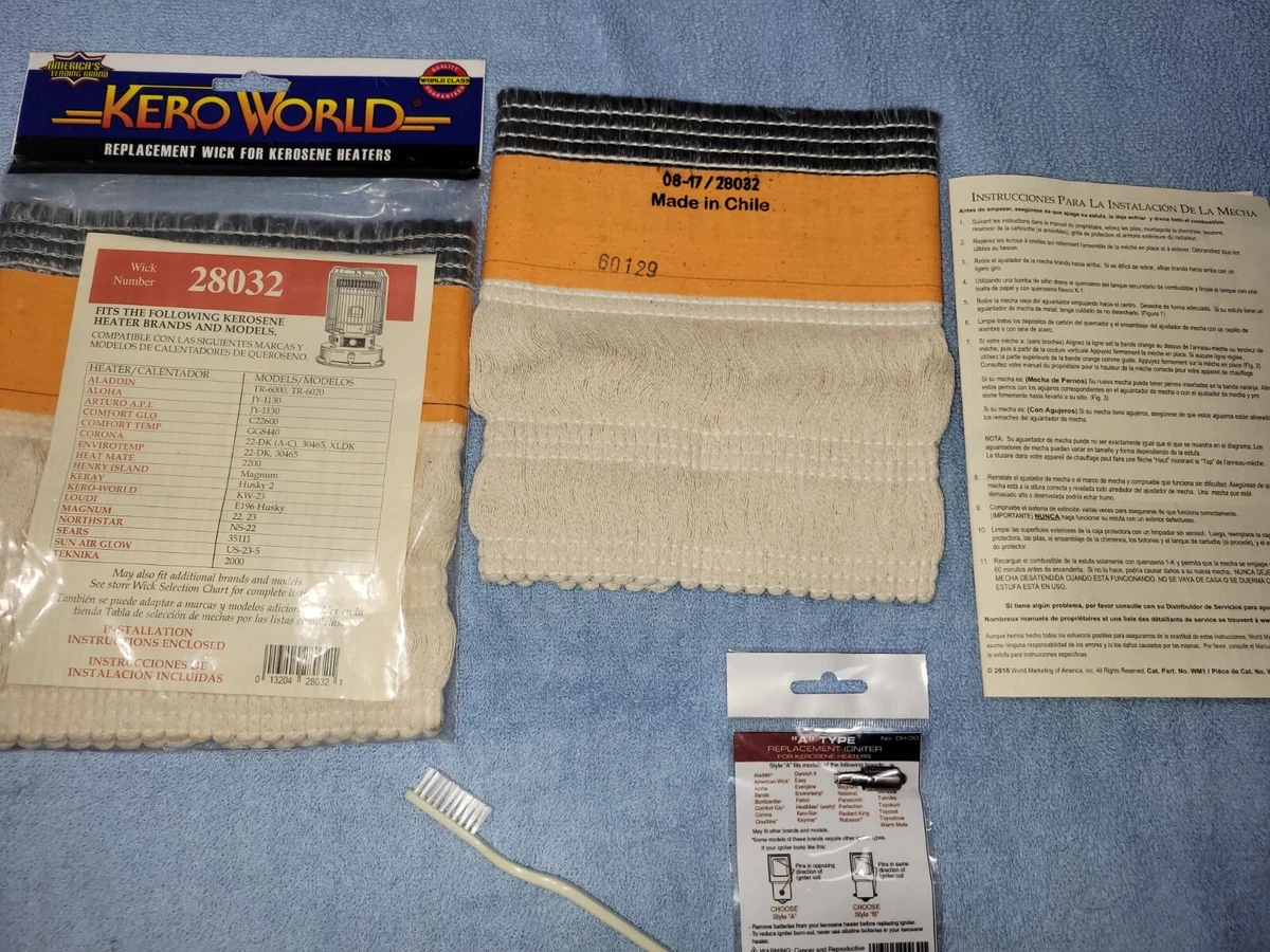 CORONA 22-DK A,B, C, 30465, XLDK KEROSENE HEATER WICK/*IGNITER,CLEAN  BRUSH/GUIDE | eBay