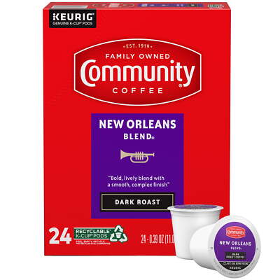 New Community Coffee New Orleans Blend  Dark Roast Single Serve Keurig K-Cup
