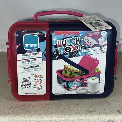 Smash All In One Plastic Lunchbox W/ Detachable Insulations Lids