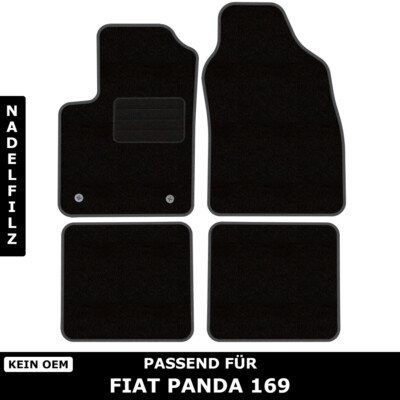 Für Fiat Panda 169 2003-2012-2015 - Fußmatten Nadelfilz 4tlg Schwarz