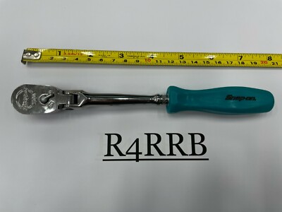 Snap-on THNFD72TL Teal 1/4″ Drive Hard Grip Round Swivel Ratchet – USA Made, Hard Handle