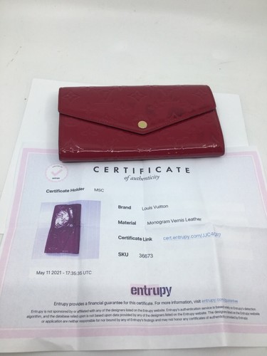 Louis Vuitton LV Long Wallet Portefeuille Sarah Vernis (SB1074625) | eBay