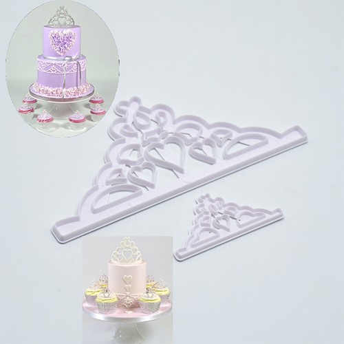 2 piezas Pastel Molde Molde Molde Cortador de Fondant Princesa CROWN TIARA **ENVÍO EL MISMO DÍA** - Imagen 5 de 9