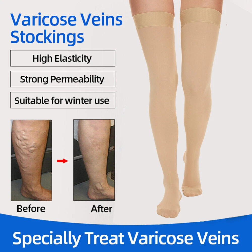 20-30 mmHg COMPRESSION STOCKINGS THIGH HIGH CLOSE TOE SOCKS VARICOSE VEINS