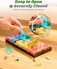 Extra Large Pill Organizer 2 Times a Day, Weekly XL AM PM Pill Case, 7 Day Pi...