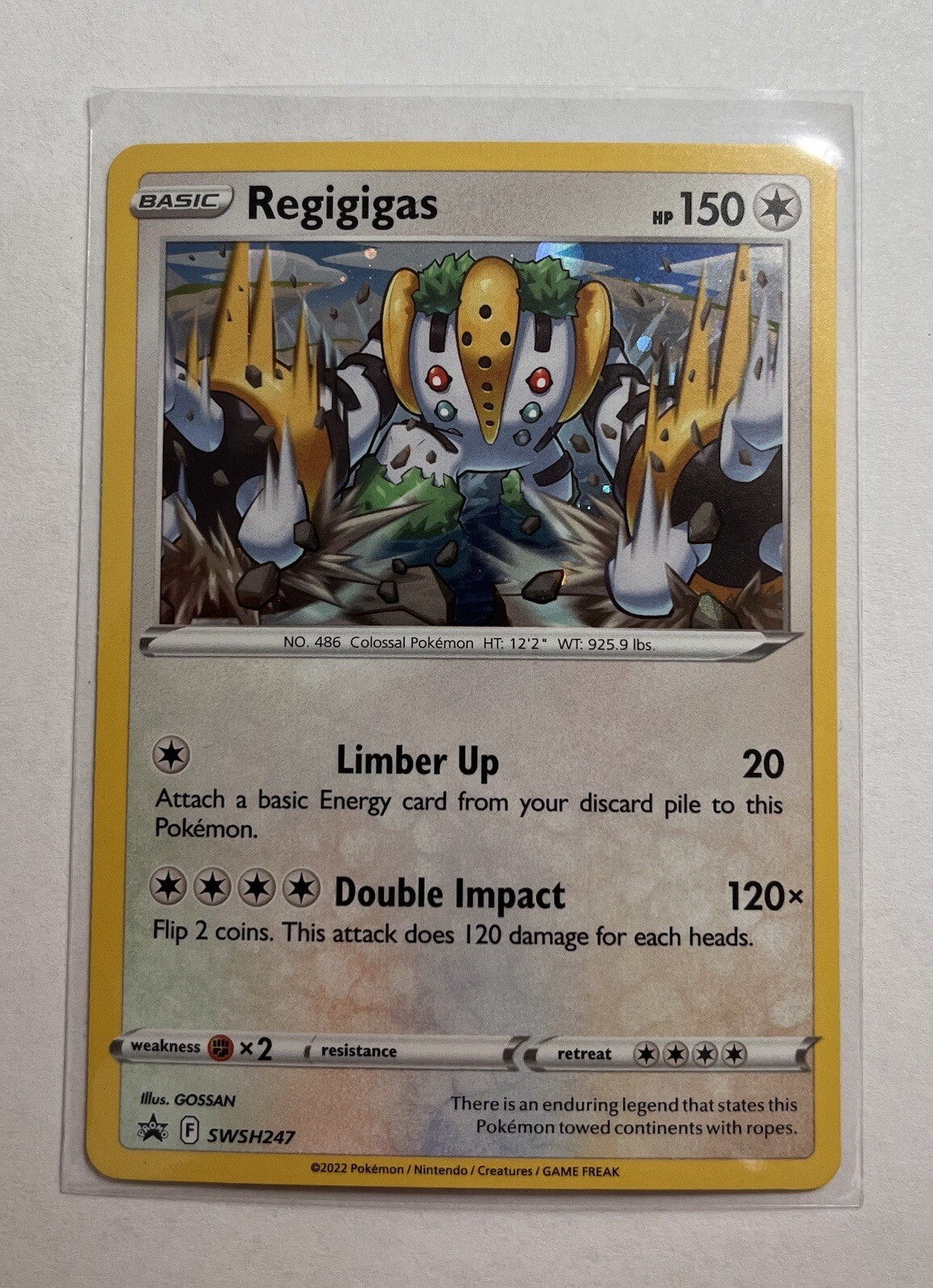 Regigigas SWSH247 Cosmos Holo Rare - 2022 Pokemon Black Star Promos NM