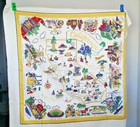 Vintage CALIFORNIA STATE TABLECLOTH Souvenir 49" x 52" White Cotton MID CENTURY — photo 1