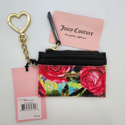 Neu mit Etikett Juicy Couture Blumen Ausweis Kreditkarte Tasche Halter Geldbörse Reißverschluss Geschenk - Bild 1 von 5