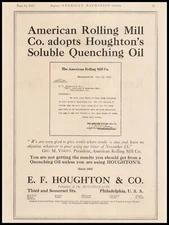 1917 American Rolling Mill Middletown Ohio Letter To E F Houghton & Co. Print Ad