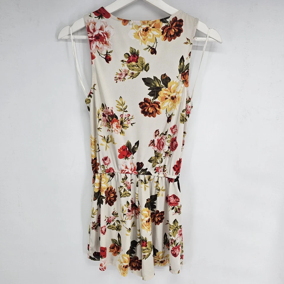 Mameluco Mujer Ambiance Apparel Blanco Floral Sin Mangas Talla S Foto 2 de 4