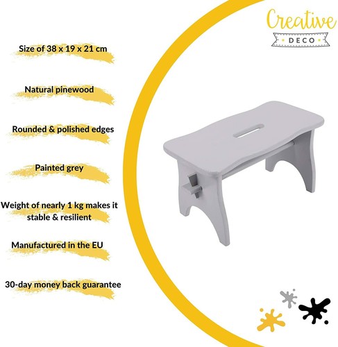 Creative Deco Holz Hocker | 39 x 18 x 21 cm | Tritthocker Holzbank | 5 Farben - Bild 20 von 35