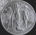 1 oz silver Esoteric Virtues BU .999 Pure COA Silver Shield Yoga Lotus Yoga Girl
