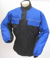 Motorrad Roller Thermojacke schwarz-blau Thermoregenjacke  wasserdicht und warm