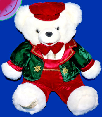 DAN DEE 1998 SNOWFLAKE TEDDY 24'' Plush CHRISTMAS Red and Green BOY BEAR vintage