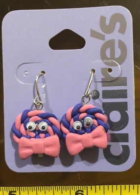 Ohrringe rosa lila süße Lolly Augen süße Claires Claires Schmuck UVP 5£