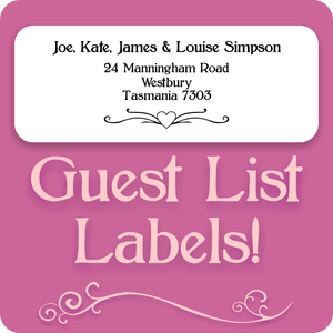 100 personalised wedding guest list labels invitations address