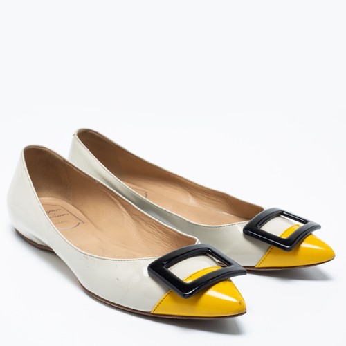 Roger Vivier Tri-Color Patent Leather Trompette Ballet Flats Size 36 - Picture 4 of 9