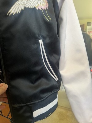 adidas Originals Embroidered Zip Varsity Jacket Navy Black Japan
