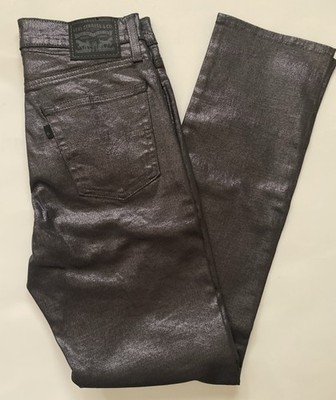 Levi s Women s 724 Metallic Dk Gray Jeans 27W x 32L High Waisted Straight New
