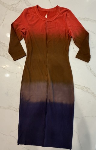 raquel allegra dress RA3/US12 Multi Body Con 3/4 Sleeve Stretch NWOT