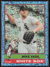 Mike Vasil 2025 Topps Heritage Chrome Light Blue Sparkle Refractor #507 RC
