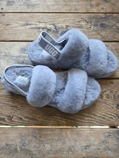 UGG Women's Gray Sheepskin Slippers Size US 8 Slip On Brand-new.
