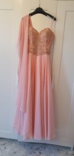 Abito Da Cerimonia Impero Couture Tg 40 Rosa Con Corpetto Brillantinato