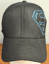 DC Comics Superman Hat Black Blue Logo Baseball Cap One Size Fits Most