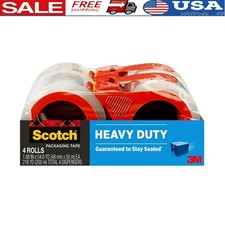 Heavy Duty Shipping Packing Tape 4 Rolls W/ Dispensers Moving  Packing New