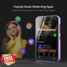 TIMMKOO Kids MP3 Player 80GB Purple WiFi Bluetooth Parental Controls 4" 3