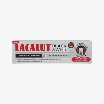 Lacalut Black & White Toothpaste Activated Charcoal Remineralizing 75ml German