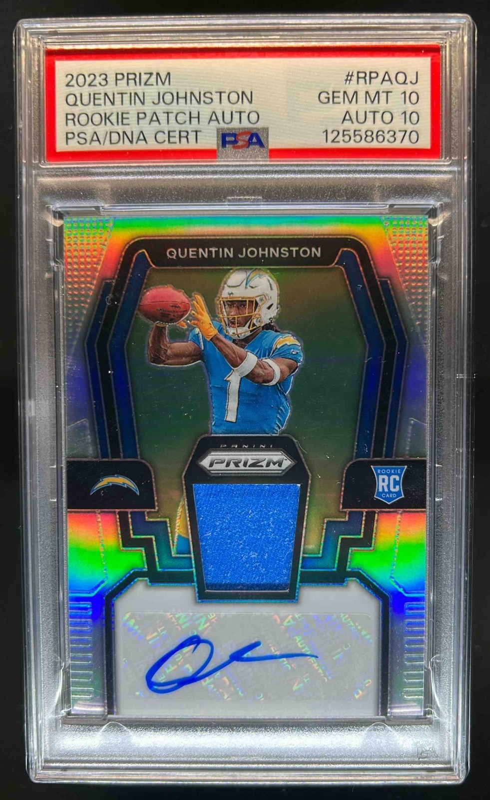 Quentin Johnston Panini Prizm Rookie Patch Autographs #RPAQJ Base
