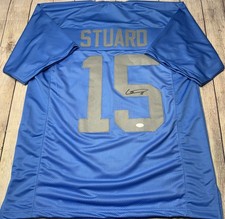 DETROIT LIONS GRANT STUARD SIGNED BLUE CUSTOM JERSEY JSA COA!!!