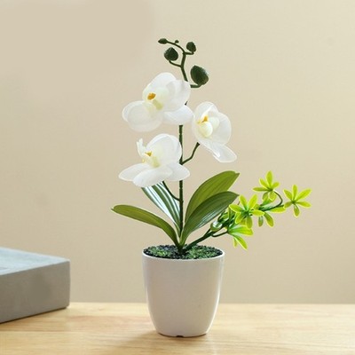 Artificial Orchids Plant For Dining Table Office Desk Indoor Vase Decoration