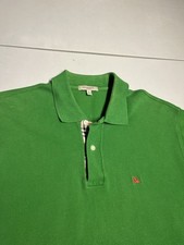 Burberry Shirt Men  s Large Green London Logo Nova Check Polo Golf Cotton