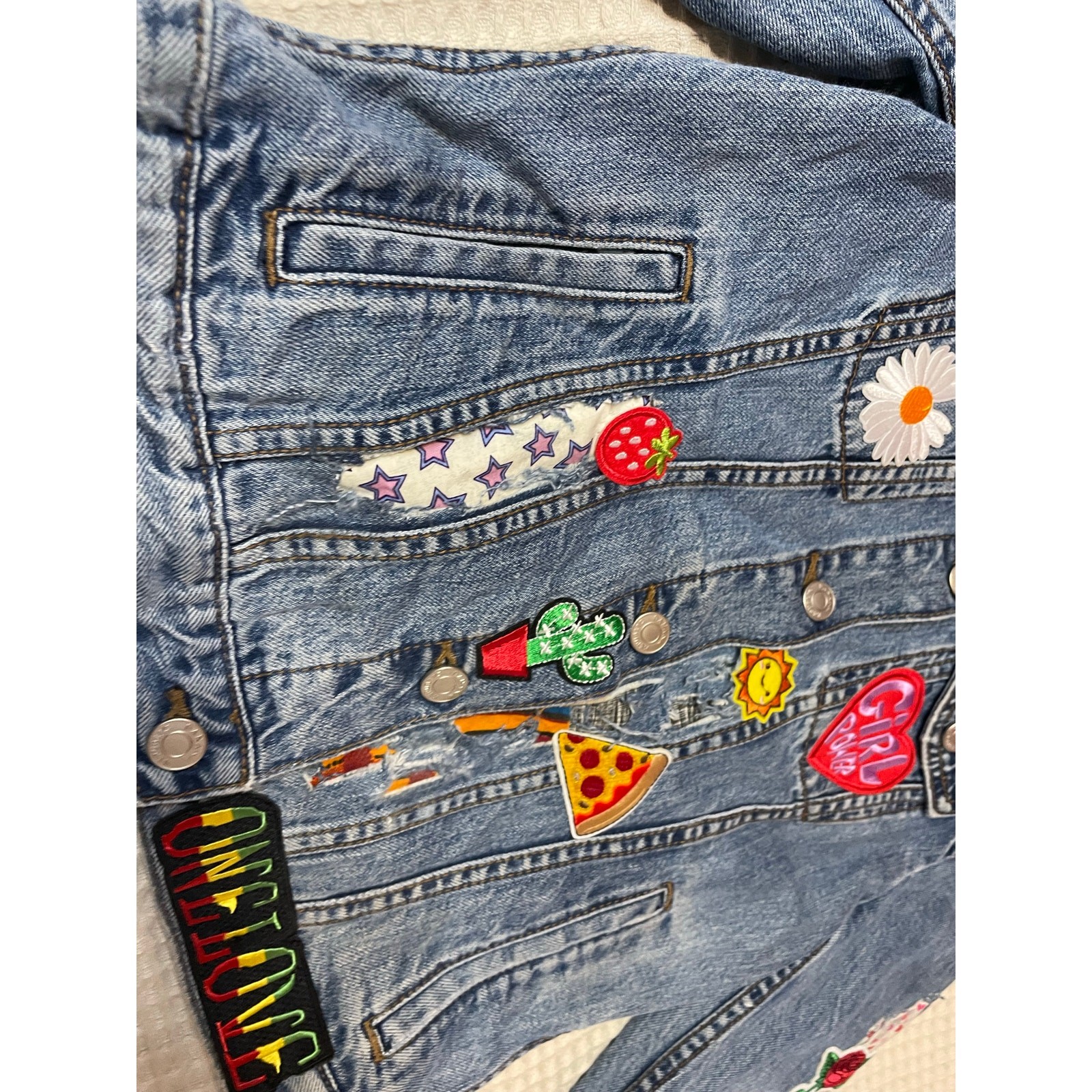 Banana Republic OOAK Custom Patchwork Distressed … - image 13