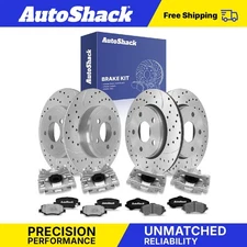 Front Rear Drilled Slotted Brake Rotors Pads Calipers for Jeep Wrangler JK
