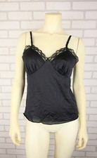 Vtg Deena Womens Black Lace Babydoll Camisole sz 36 Y2K Whimsigoth USA