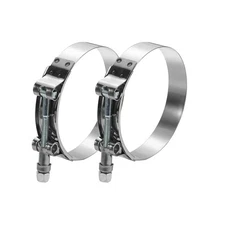 Set of 2 4" T-BOLT CLAMP STAINLESS STEEL HOSE TURBO INTAKE INTERCOOLER 102MM