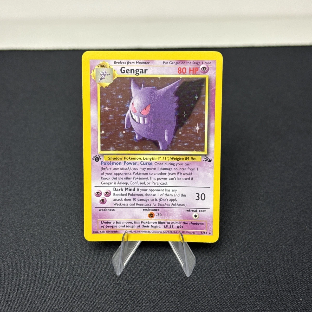 Gengar Pokémon TCG Holo Rare Fossil Collectible Individual Card
