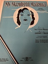 1933 MY MOONLIGHT MADONNA Sheet Music by Zdenko Fibich, Paul Francis Webster